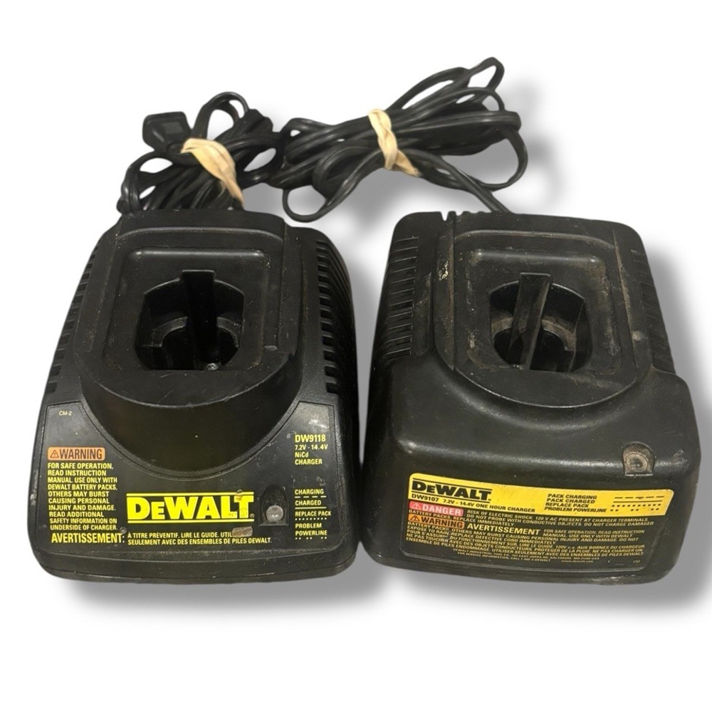 Genuine DeWalt DW9107 & DW9118 2 Battery Chargers Tested Working